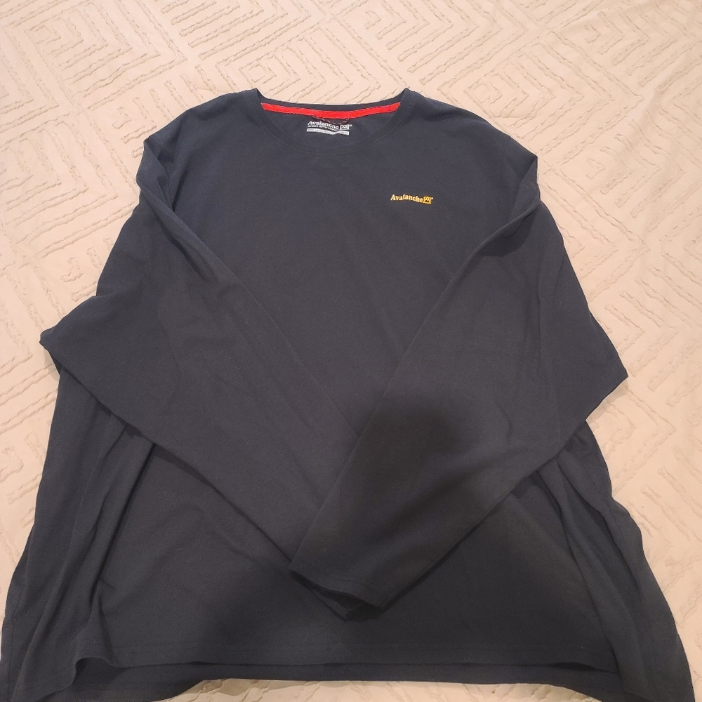 Avalanche Navy Long-Sleeve Crewneck with Yellow Logo. H-15